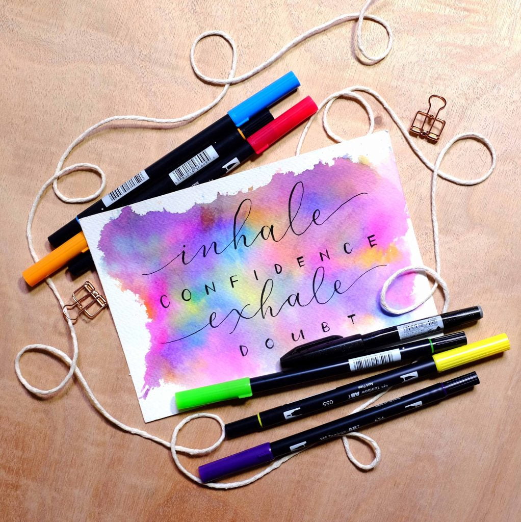 colourful Brush Calligraphy handwritten note