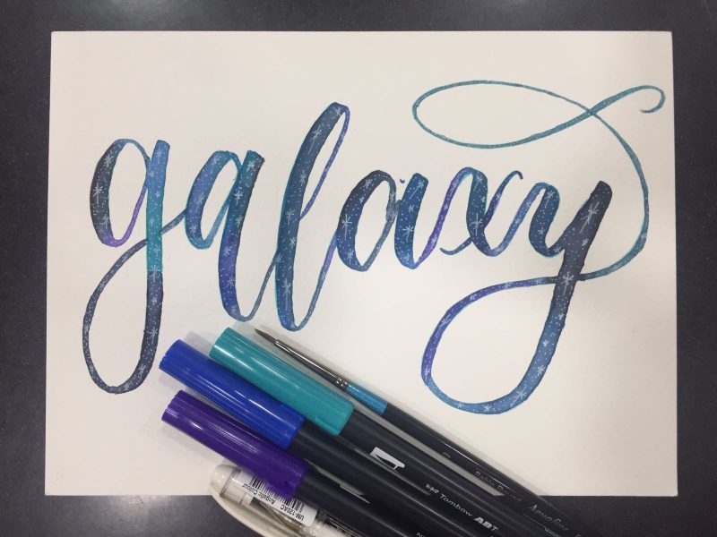 Brush Calligraphy Galaxy Lettering